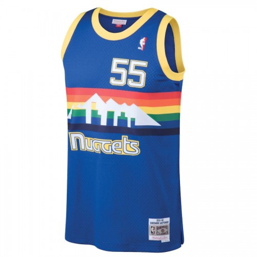 Men's Denver Nuggets Dikembe Mutombo #55 Blue 91-92 Hardwood Classics Swingman Jersey-Pro Kit Vault | Brand New 26/27 Sports Jerseys